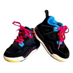 Nike Toddler Air Jordan 4 Retro Black Vivid Pink Size 5